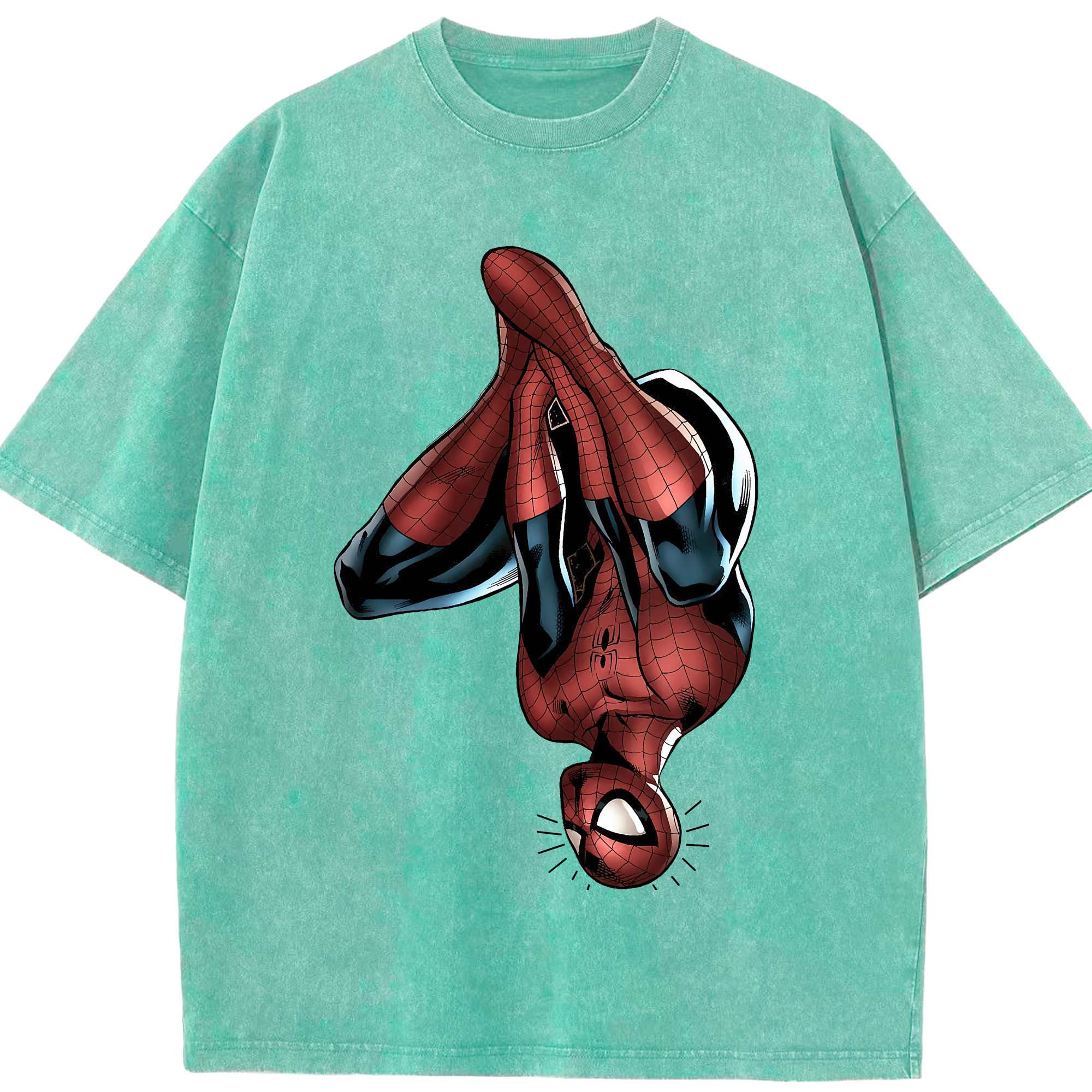 （画像用） Spider Man スパイダーマン 綿100% ヴィンテージ風 半袖Tシャツ（フロントプリント）